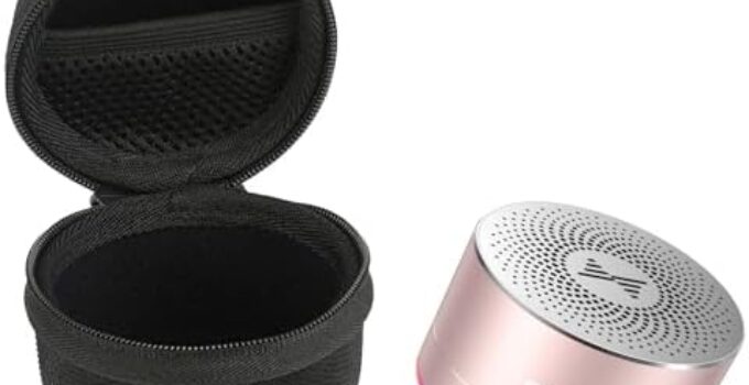 LENRUE Portable Wireless Bluetooth Speaker with Built-in-Mic,Handsfree Call,AUX Line,HD Sound and Bass for iPhone Ipad Android Smartphone and More (Pink+case)