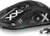 MANBASNAKE Wireless Gaming Mouse + Griptape, 49g Triple Mode Ergonomic Computer Mouse, PAW3395 26K DPI Sensor, 200h Battery Life, Programmable Buttons, Gaming Accessories for PC/Laptop/Mac