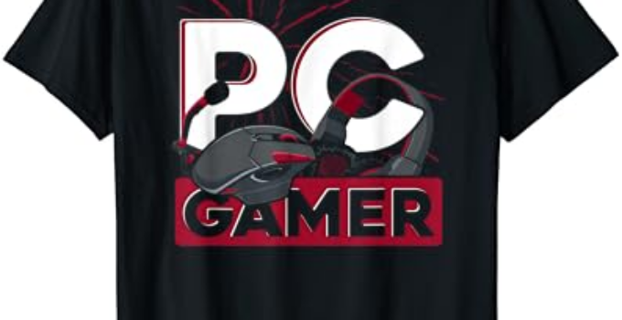 Mouse Playing Video Games Player Gift PC Gamer Gaming T-Shirt