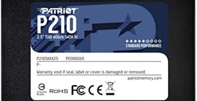 Patriot P210 SATA 3 256GB SSD 2.5 Inch Internal Solid State Drive – P210S256G25
