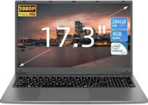 SGIN Laptop, 17″ IPS Full HD Display Laptops Computer, 8GB RAM 256GB SSD Notebook with Intel Celeron Quad-core Processor, Mini HDMI, Webcam, Dual Wi-Fi, 8000 mAh Battery