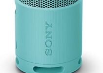 Sony SRS-XB100 Wireless Bluetooth Portable Lightweight Super-Compact Travel Speaker, Extra-Durable IP67 Waterproof & Dustproof, 16 Hour Battery, Versatile Strap, and Hands-Free Calling, Blue New