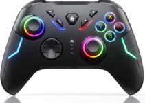 Switch Controllers, Nin-tendo Switch Controller Compatible with Switch/Switch Lite/Switch OLED/IOS/Android/Windows, Wireless Switch Pro Controller with LED Color Light/Dual shock/Turbo/Motion Control