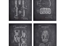 Weapons of War Patent Print Set – Vintage Home Decor for Man Cave, Office, Den, Living Room, Bedroom, Dorm Room – Makes a Perfect Gift for Military Veterans and Fans – Four 8×10 Photos – Unframed