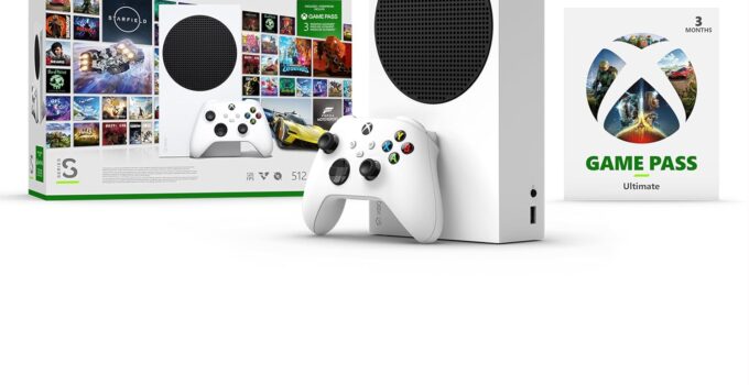 Xbox Series S – Starter Bundle – Includes hundreds of games with Game Pass Ultimate 3 Month Membership – 512GB SSD All-Digital Gaming Console