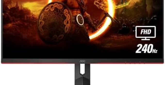 AOC Gaming 27″ Frameless Ultra-Fast IPS Gaming Monitor, FHD 1080p, 0.5ms 240Hz, FreeSync, HDMI/DP/VGA, Height Adjustable, 3-Year Zero Dead Pixel Guarantee, Gaming Console Ready, 27G2Z
