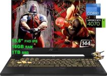 Asus TUF F15 Gaming Laptop 15.6″ FHD 144Hz Intel 14-Core i7-12700H (Beat i9-11950H) 16GB RAM 1TB SSD GeForce RTX 4070 8GB Graphic Backlit Thunderbolt 4 USB-C Win11 Grey + HDMI Cable