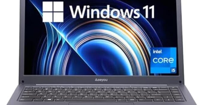 Azeyou 14.1” Laptop, Windows 11 Laptop Computer, 8GB DDR4 RAM 256GB SSD, Intel Core I5, FHD IPS 1920×1080 Screen Lightweight, Student Business Laptop