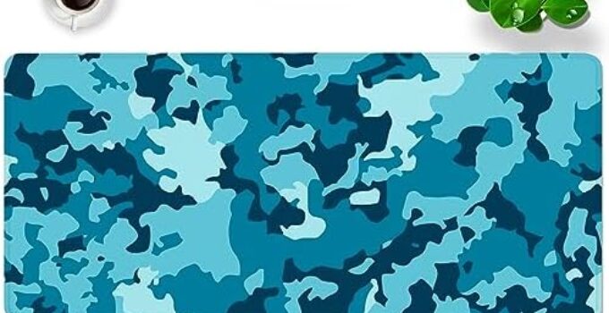 Blue Camouflage Gaming Mouse Pad XXL Large Mouse Pad Desk Mat 35×15.7×0.12 inch Desk Pad Mouse Pad (Blue Camouflage)