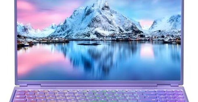 Classic 16″ Purple Laptop – 2.5K FHD IPS, Celeron N5095 (Up to 2.9GHz), 16GB DDR4 RAM, 1TB SSD, Win 11 Pro/Office 2019, Backlit Keyboard, Fingerprint, WiFi, Type-C, HDMI, Support HDD 2T Expand