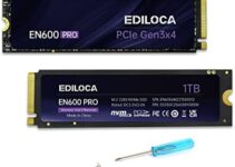 Ediloca EN600 PRO SSD 1TB PCle 3.0×4, NVMe M.2 2280, Up to 3500MB/s, Internal Solid State Drive, SLC Cache 3D NAND TLC, Graphene Cooling Sticker, Storage for PC, Desktop and Laptops