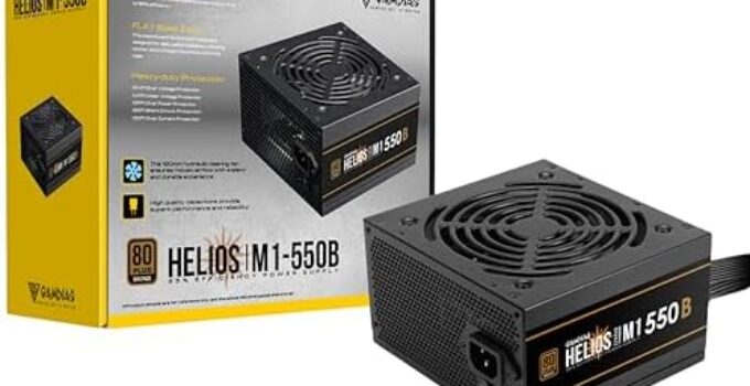 GAMDIAS 550W Gaming PC PSU, 80 Plus ATX Bronze 12V Power Supply for PC Computers with Active PFC, Helios M1-550B