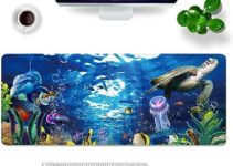 Gaming Mouse Pad Large Mouse Pad XL Desk Mat 31.5×11.8×0.12 inch Blue Desk Pad Turtle Mouse Pad (Turtle)