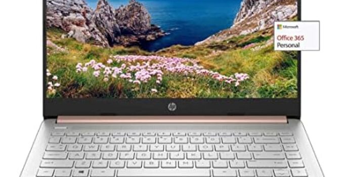 HP 14in Thin Light Laptop, Intel 2-Core CPU, 8GB RAM, 192GB Storage(64GB eMMC 128GB Micro SD),1Yr Office w/Accessories(Rose Gold)
