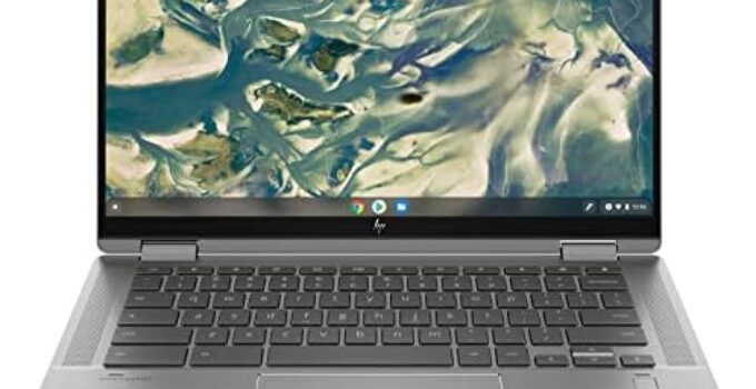 HP Chromebook x360 14c-cc0013dx 14 inch FHD 2 in 1 Touchscreen Laptop, Intel Core i3-1115G4, Intel UHD Graphics, 8 GB DDR4 RAM, 128 GB SSD Webcam, Wifi & Bluetooth, Google Chrome OS, Silver (Renewed)