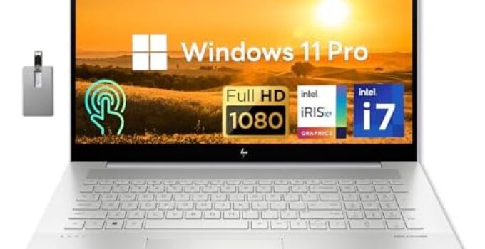HP Envy 17.3″ FHD IPS Touchscreen Laptop, Intel Core i7-1260P, 64GB RAM, 4TB PCIe SSD, Backlit Keyboard, Intel Iris Xe Graphics, 5MP IR Camera, WiFi 6E, Win 11 Pro, Silver, 32GB Snowbell USB Card