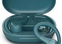 JLab Go Air Sport, Wireless Workout Earbuds Featuring C3 Clear Calling, Secure Earhook Sport Design, 32+ Hour Bluetooth Playtime, and 3 EQ Sound Settings (Teal)