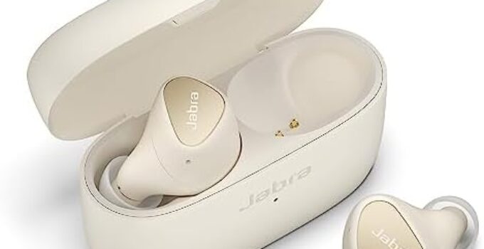 Jabra Elite 4 True Wireless Earbuds – Active Noise Cancelling Headphones – Discreet & Comfortable Bluetooth Earphones, Laptop, iOS and Android Compatible – Light Beige