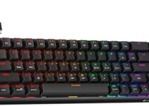 KOORUI 60% Mechanical Gaming Keyboard, Mixed Colors LED Backlit Ultra-Compact 68 Keys, Mini Wired Keyboard with Blue Switch for Windows Laptop PC/Mac OS/Xbox