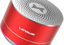 LENRUE A2 Portable Wireless Bluetooth Speaker with Lights and Lanyard,5W Mini Small Metal Speakers Bluetooth 5.0/Aux-in for iPhone Android Home Outdoor,Gift for Women/Girls