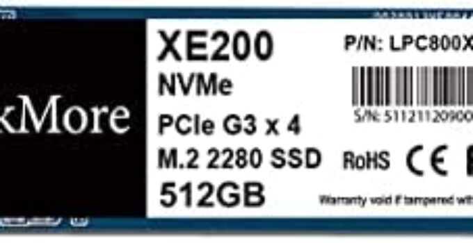 LinkMore XE200 512GB PCIe Gen3 NVMe M.2 2280 Internal Solid State Drive, Gen3.0X4 Read Speed Up to 2500MB/s for Latop and PC