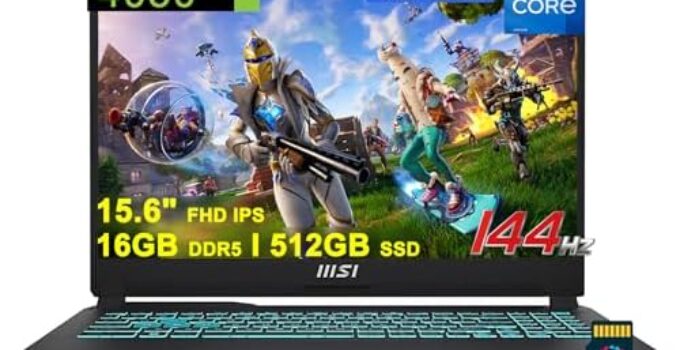 MSI Cyborg 15 Gaming Laptop | 15.6″ FHD IPS 144Hz | Intel 10-core i7-13620H (>i9-12900H) | 16GB DDR5 512GB SSD | GeForce RTX 4050 6GB Graphic | Backlit USB-C HDMI Win11Pro Black + 32GB MicroSD Card