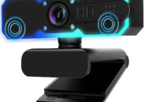 NBPOWER 1080P 60FPS Streaming Camera Webcam with Microphone and Fill RGB Light,Autofocus,Work with Laptop/Desktop Computer/Winsdows/Mac OS/PC Computer for Camera