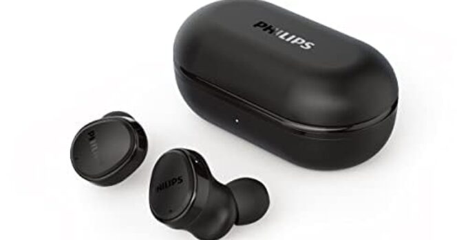 PHILIPS T4556 True Wireless Headphones with Active Noise Canceling (ANC) and IPX4 Water Resistance, Black