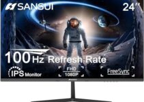 SANSUI Monitor 24 inch 100Hz IPS 1080P Computer Monitor HDMI VGA HDR Tilt Adjustable/VESA Compatible, for Game and Office (ES-24X3AL HDMI Cable Included)