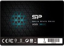 Silicon Power-1TB SSD 3D NAND A55 SLC Cache Performance Boost SATA III 2.5″ 7mm (0.28″) Internal Solid State Drive, Black