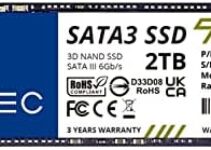 Timetec 2TB SSD 3D NAND QLC SATA III 6Gb/s M.2 2280 NGFF Read Speed Up to 550MB/s SLC Cache Performance Boost Internal Solid State Drive for PC Computer Laptop and Desktop (2TB)