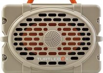 Turtlebox Gen 2: Loud! Outdoor Portable Bluetooth 5.0 Speaker | Rugged, IP67, Waterproof, Impact Resistant & Dustproof (Plays to 120db, Pair 2X for True L-R Stereo), Field Tan/Blaze Orange