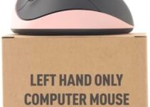 Urby Left Handed Mouse Wireless, Ergonomic, Vertical. Also As Left Handed Gaming Mouse. Compatible with Windows/macOS/iPadOS, Laptop, PC. [Battery Included] (Pink)