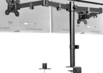 VIVO Dual Monitor Desk Mount, Heavy Duty Fully Adjustable Steel Stand, Holds 2 Computer Screens up to 32 inches and Max 22lbs Each, Black, STAND-V032