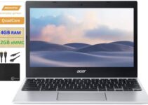 acer 2022 Newest 311 Chromebook Laptop Student Business, MediaTek MT8183C 8-Core Processor,11.6″ HD Display, 4GB RAM, 32GB eMMC, Wi-Fi 5, Bluetooth 5, Upto 15 Hours Battery, Chrome OS +MarxsolCables