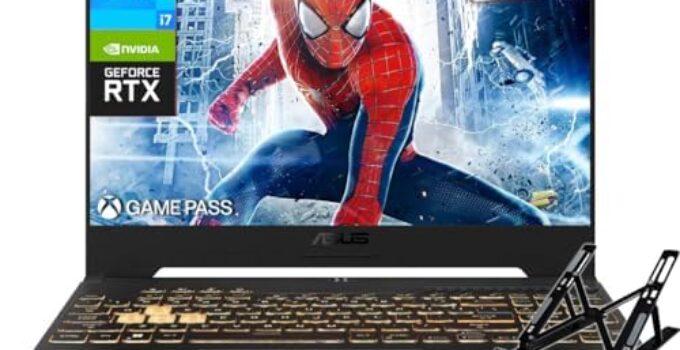 asus TUF Gaming Laptop, 15.6″ FHD 144Hz Display, 12th Gen Intel Core i7-12700H (14 Core), NVIDIA GeForce RTX 4070, 16GB RAM, 2TB SSD, Backlit Keyboard, Wi-Fi 6, Windows 11 Home