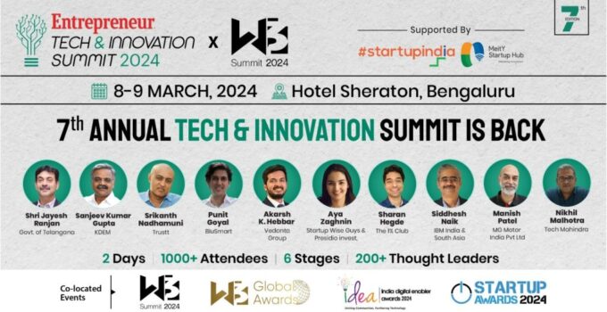 Bengaluru welcomes 1000+ Techpreneurs @Tech & Innovation Summit x W3 Summit 2024 on 8-9 March