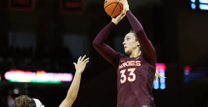 Virginia Tech coach Kenny Brooks fights back tears talking injury to 2-time ACC POY Elizabeth Kitley: ‘We’re praying for her’