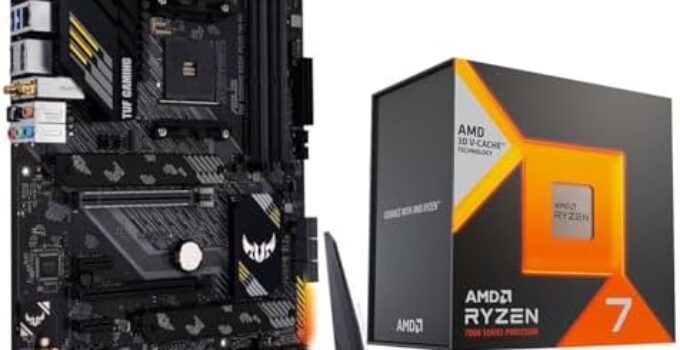Micro Center AMD Ryzen 7 5800X3D 8-Core 16-Thread Desktop Processor with AMD 3D V-Cache Technology Bundle with ASUS TUF Gaming B550-PLUS WiFi AM4 PCIe 4.0 DDR4 ATX Motherboard
