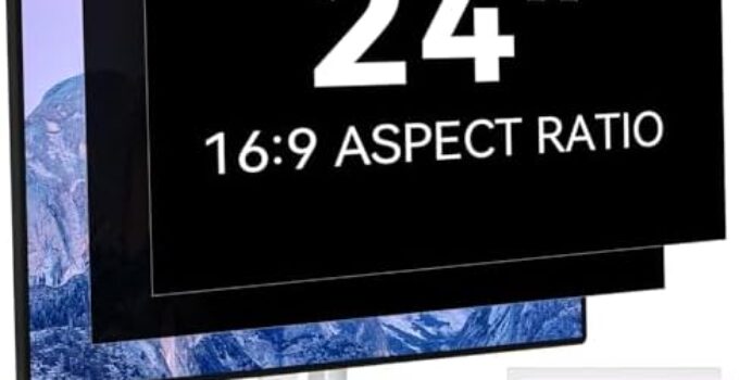 [2 Pack] 24 Inch Computer Privacy Screen for 16:9 Aspect Ratio Widescreen Monitor, Eye Protection Anti Glare Blue Light Computer Monitor Privacy Filter, Removable Anti-Scratch 24in Protector Film