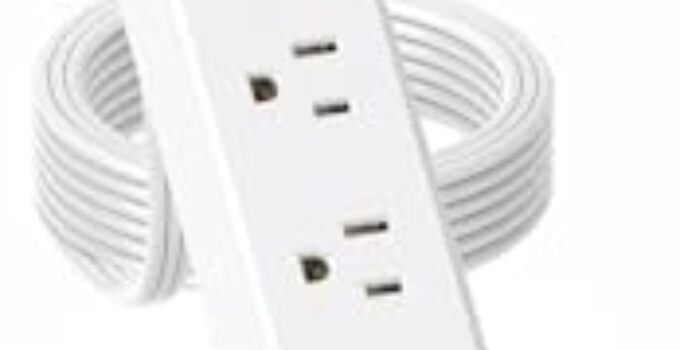 6 Ft Power Strip Surge Protector – 7 Outlets 4 USB Ports (2 USB C), Maxpw Ultra Thin Flat Extension Cord & Flat Plug, 1700 Joules, Wall Mount, Desk Charging Station for Home Office Dorm, White