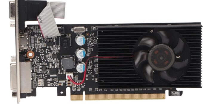 ASHATA GT610 Gaming Graphics Card, 64Bit 2GB DDR3 PCIe2.0 Desktop Graphics Card, Single Cooling Fan Graphics Card for Desktop Computer