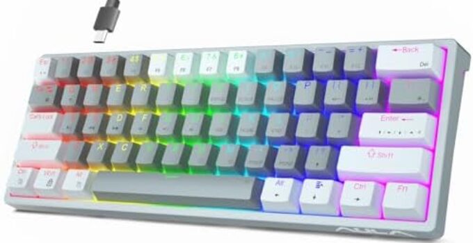 AULA 60 Percent Wired Mechanical Gaming Keyboard, 29 RGB Backlit Custom Hot Swappable Keyboard, Blue Switch 60% Mini Small Compact Keyboard for PC/Mac/Laptop/Wins —— (Wired Version)