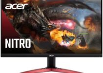 Acer Nitro 27″ UHD 3840 x 2160 IPS PC Gaming Monitor | Adaptive-Sync Support (FreeSync Compatible) | 4ms (G to G) | HDR10 Support | 99% sRGB | 1 x Display Port 1.2 & 2 x HDMI 2.0 | KG272K Lbmiipx