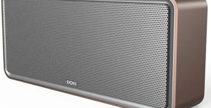 DOSS SoundBox XL Bluetooth Speaker with Subwoofer, 32W Loud Sound with Booming Bass, Dual DSP Technologies, 10H Playtime, USB-C, TWS, 2.1 Sound Channel Home Speaker for Indoor, and Office-Gold