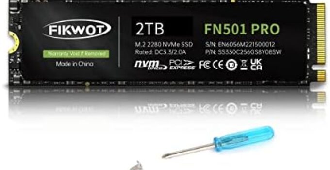 FN501 Pro 2TB NVMe SSD-M.2 2280 PCIe Gen3X4 Internal Hard Drive, Up to 3,500MB/s Read Write Speed, SLC Cache, 3D NAND TLC. Compatible with Laptop & PC Desktop