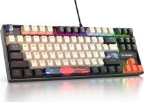 Fogruaden RGB Wired 75% Percent Mechanical Keyboard with Red Switch TKL Mechanical Keyboard 75 Percent, 87 Keys NKRO Compact Gaming Keyboard 75% for Win/Mac Laptop PC Gamer (Carbon/87)