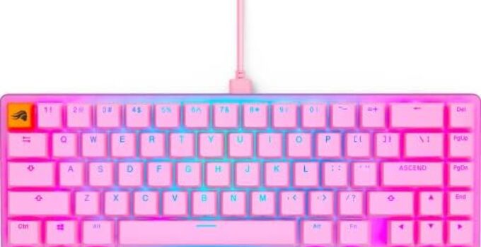 Glorious Gaming GMMK 2- Pink Gaming Keyboard – TKL Mechanical – Custom 65% – Compact Low-Profile – Hotswap w/Cherry Mx Style – Double Shot Keycaps & Linear Switches – PC Gaming Setup Accessories