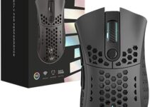 HOF Ace M2 Black Wireless Gaming Mouse – Nvidia Reflex – 38000 DPI – ARGB – Ultralight – 6 Programmable Buttons – PixArt Sensor – 1000 Hz Polling Rate – USB-C Charging – Long Life Battery – PC