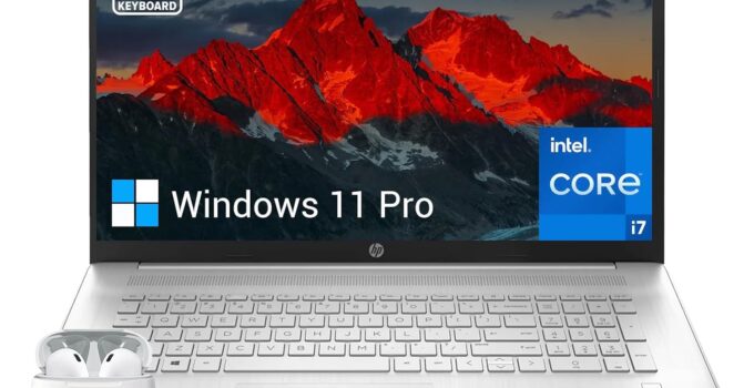 HP Newest Essential 17 Laptop Computer, 17.3” HD+ Touchscreen, Intel Core i7-1355U(10 cores), 64GB RAM, 2TB SSD, Windows 11 Pro, Wi-Fi 6, Backlit Keyboard, Fingerprint Reader, Bluetooth, Silver, PCM